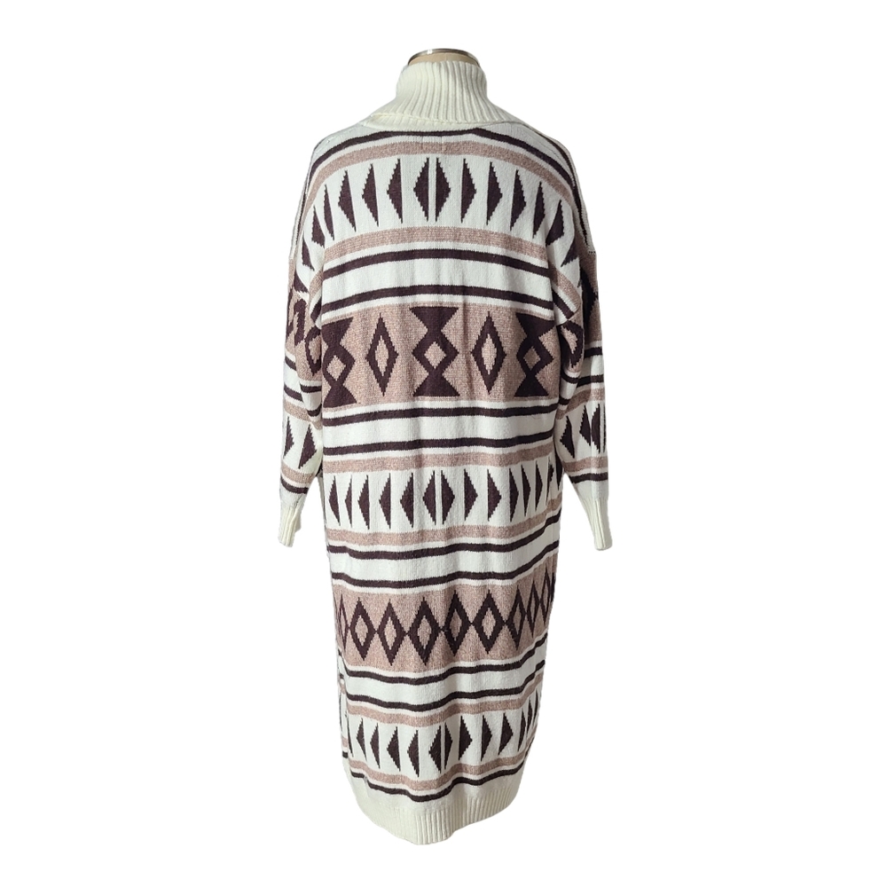 Joie Open Front Duster Sweater Cardigan Aztec - Picture 4 of 6